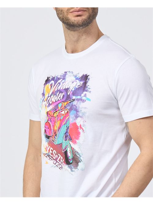 T-shirt pour homme Yes Zee avec imprimé scooter YES ZEE | T727-SG070107